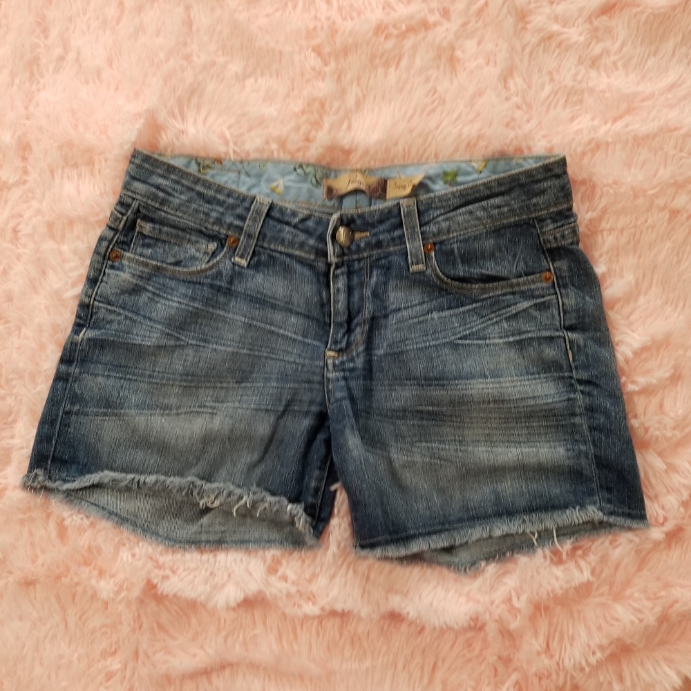 Paige Frayed Hem Denim Shorts